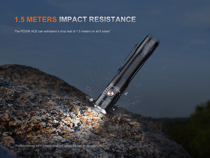 Lampe Tactique Fenix PD35R ACE 2000 Lumens - Multimodes - Rechargeable USB-C  NYCTALOPE  