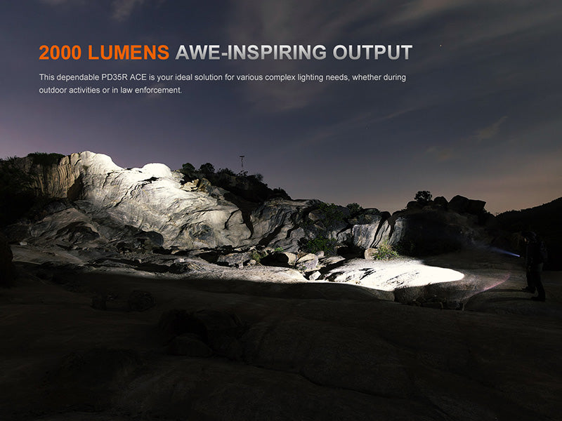 Lampe Tactique Fenix PD35R ACE 2000 Lumens - Multimodes - Rechargeable USB-C Fenix