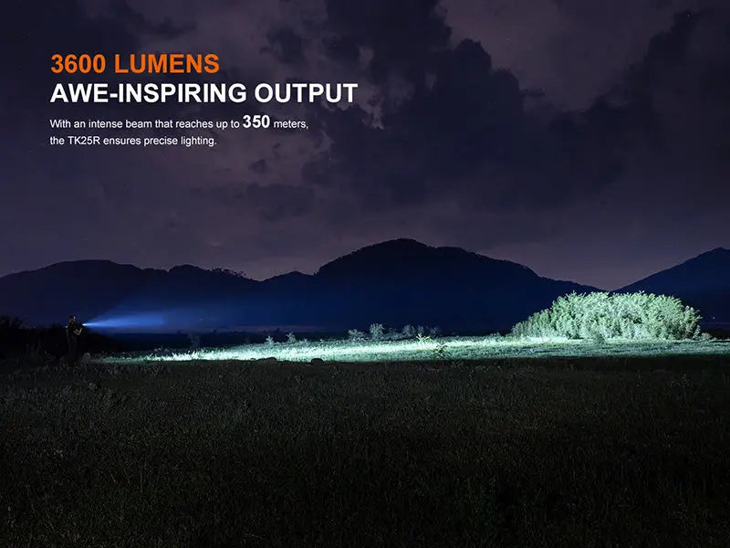 Lampe Tactique Fenix TK25R 3600 Lumens - Multi-sources LED - Rechargeable USB-C - IP68  NYCTALOPE  