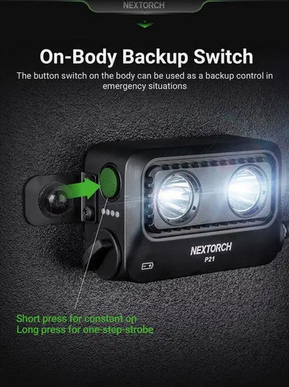 Lampe Tactique Nextorch P21 - 3000 Lumens - phare focalisable pour bouclier balistique  NYCTALOPE  
