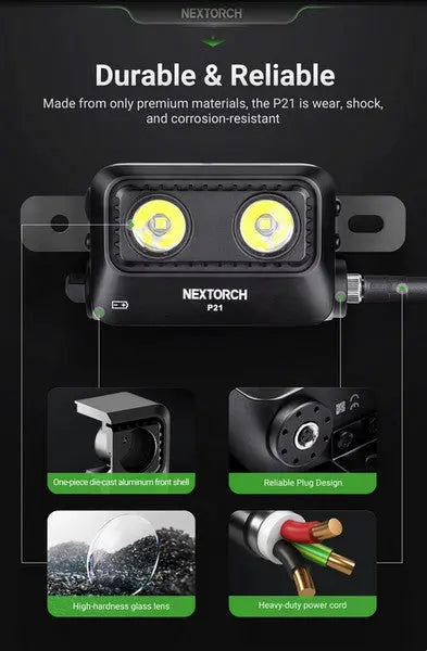 Lampe Tactique Nextorch P21 - 3000 Lumens - phare focalisable pour bouclier balistique  NYCTALOPE  