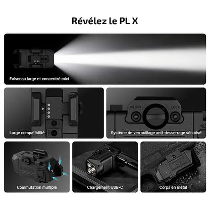 Lampe Tactique Olight Osight PL X 1200 Lumens - Double Faisceau - Rail Universel - Rechargeable USB-C  NYCTALOPE  