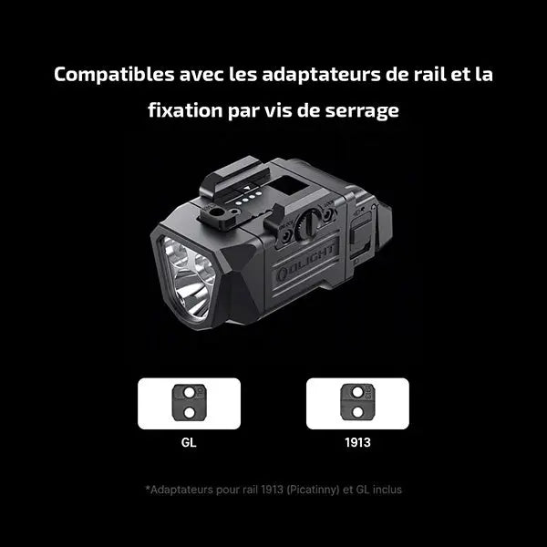 Lampe Tactique Olight Osight PL X 1200 Lumens - Double Faisceau - Rail Universel - Rechargeable USB-C  NYCTALOPE  