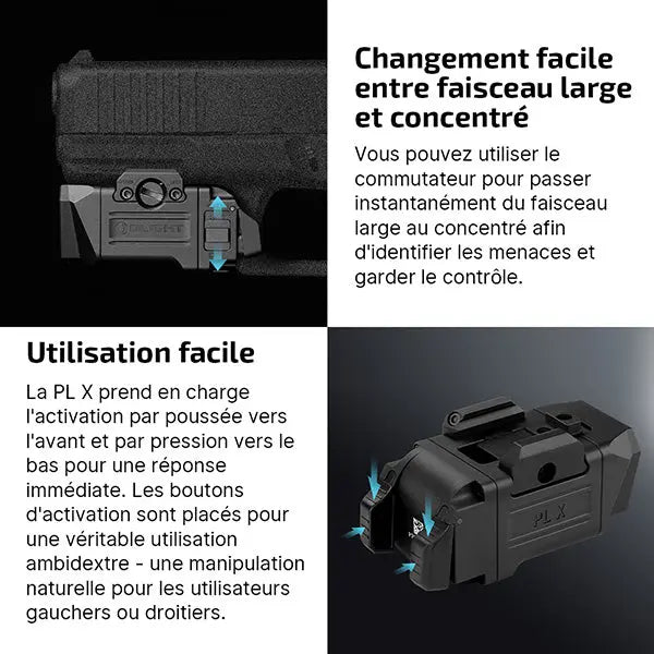 Lampe Tactique Olight Osight PL X 1200 Lumens - Double Faisceau - Rail Universel - Rechargeable USB-C  NYCTALOPE  