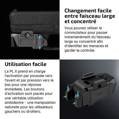 Lampe Tactique Olight Osight PL X 1200 Lumens - Double Faisceau - Rail Universel - Rechargeable USB-C  NYCTALOPE  