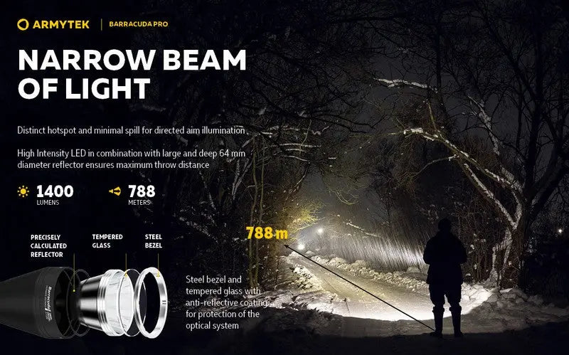 Lampe Torche Armytek Barracuda Pro V2 XHP35 – 1850/1720 Lumens - NYCTALOPE