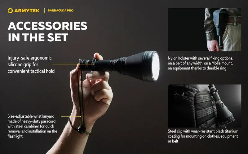 Lampe Torche Armytek Barracuda Pro V2 XHP35 – 1850/1720 Lumens - NYCTALOPE