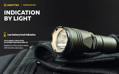 Lampe Torche Armytek Dobermann Pro OLIVE Magnet USB – 1400 Lumens - WARM  NYCTALOPE  