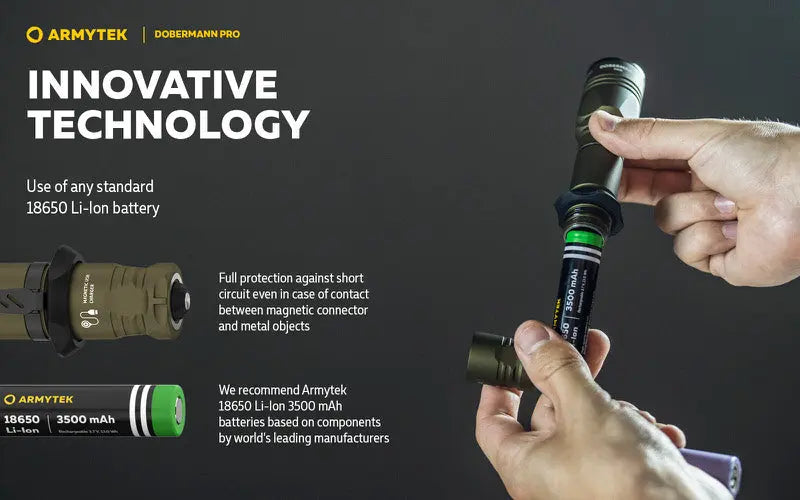 Lampe Torche Armytek Dobermann Pro OLIVE Magnet USB – 1400 Lumens - WARM  NYCTALOPE  