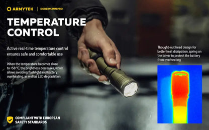Lampe Torche Armytek Dobermann Pro OLIVE Magnet USB – 1400 Lumens - WARM  NYCTALOPE  