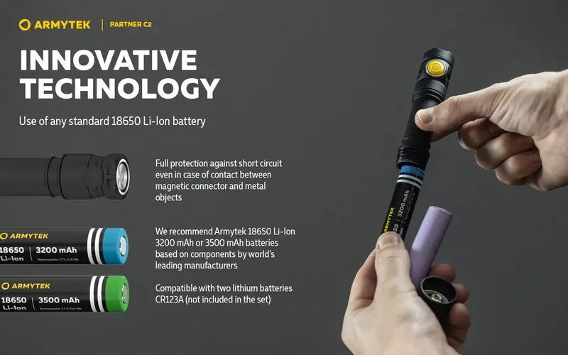 Lampe Torche Armytek Partner C2 V4 Magnet USB – 1100/1020 Lumens  NYCTALOPE  