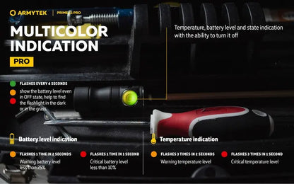 Lampe Torche Armytek Prime C1 PRO V4 Magnet USB – 1000/930 Lumens  NYCTALOPE  