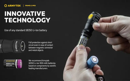 Lampe Torche Armytek Prime C1 PRO V4 Magnet USB – 1000/930 Lumens  NYCTALOPE  