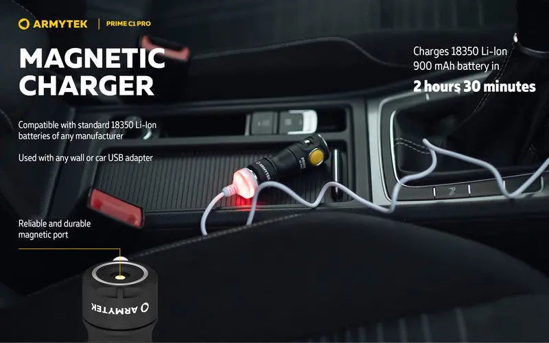 Lampe Torche Armytek Prime C1 PRO V4 Magnet USB – 1000/930 Lumens  NYCTALOPE  