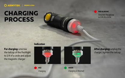 Lampe Torche Armytek Prime C1 PRO V4 Magnet USB – 1000/930 Lumens  NYCTALOPE  
