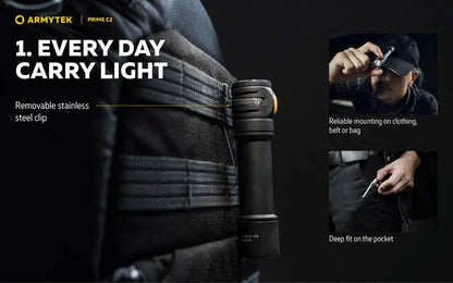 Lampe Torche Armytek Prime C2 Magnet USB – 1000/930 Lumens  NYCTALOPE  