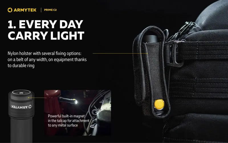 Lampe Torche Armytek Prime C2 Magnet USB – 1000/930 Lumens  NYCTALOPE  