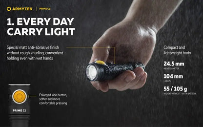 Lampe Torche Armytek Prime C2 Magnet USB – 1000/930 Lumens  NYCTALOPE  