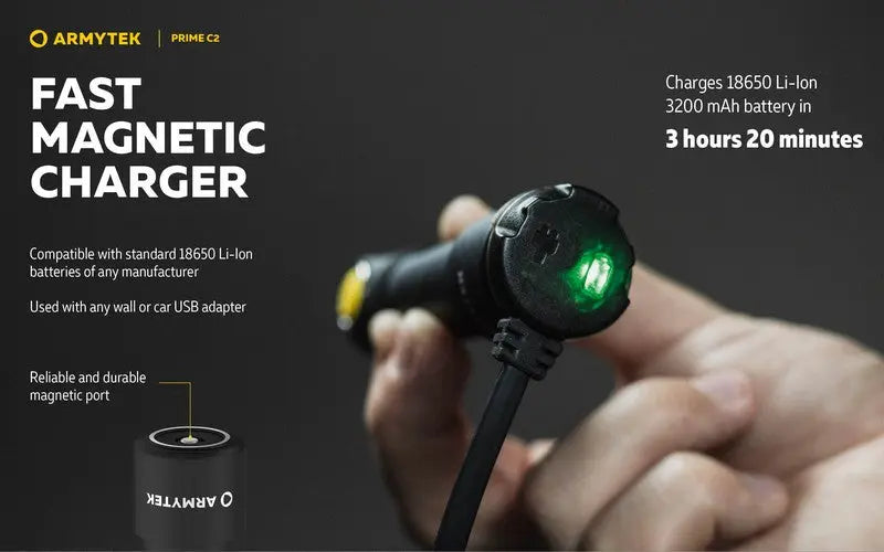Lampe Torche Armytek Prime C2 Magnet USB – 1000/930 Lumens  NYCTALOPE  