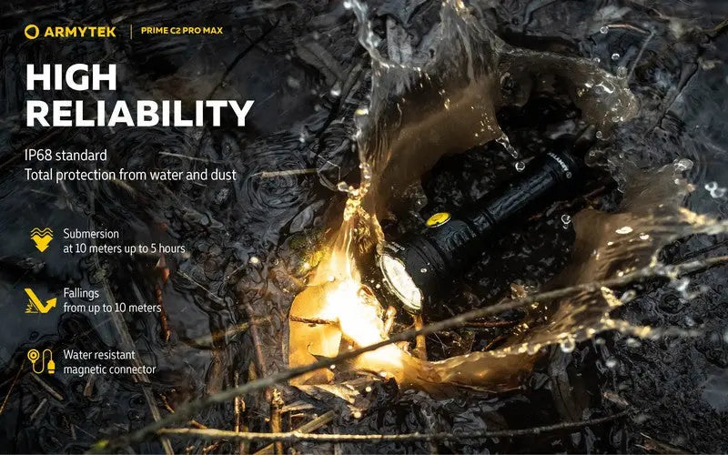 Lampe Torche Armytek Prime C2 PRO MAX V4 Magnet USB – 4000/3720 Lumens  NYCTALOPE  