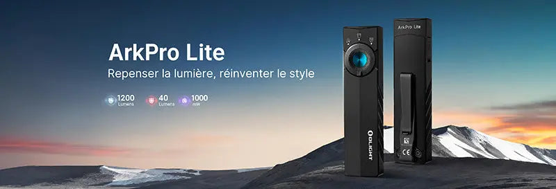 Lampe Torche EDC Olight ArkPro Lite 1200 Lumens - Lumière Blanche/Rouge/UV - 3 Sources Lumineuses - NYCTALOPE