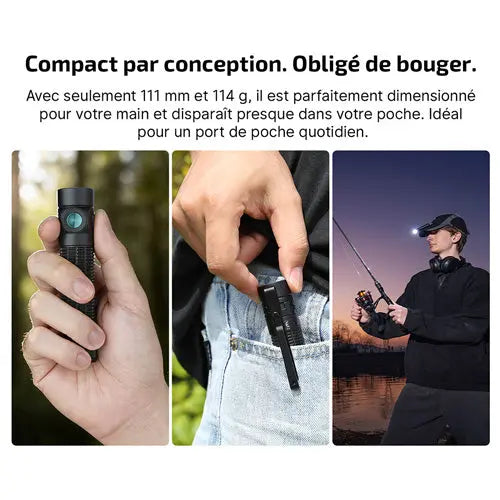 Lampe Torche EDC Olight Baton 4 Pro 1600 Lumens - Longue Portée 200m - Recharge USB-C/MCC3 - Batterie 18650 Remplaçable