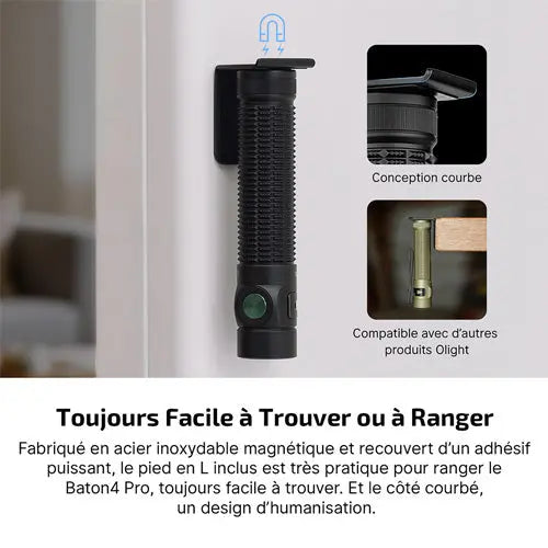 Lampe Torche EDC Olight Baton 4 Pro 1600 Lumens - Longue Portée 200m - Recharge USB-C/MCC3 - Batterie 18650 Remplaçable