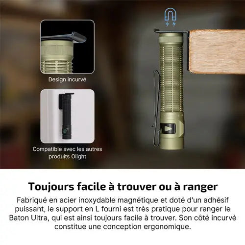 Lampe Torche EDC Olight Baton Ultra 1800 Lumens - Longue Portée 300m - Recharge USB-C/MCC3 - Batterie 18650 Remplaçable