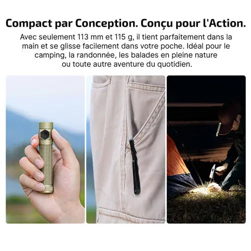Lampe Torche EDC Olight Baton Ultra 1800 Lumens - Longue Portée 300m - Recharge USB-C/MCC3 - Batterie 18650 Remplaçable