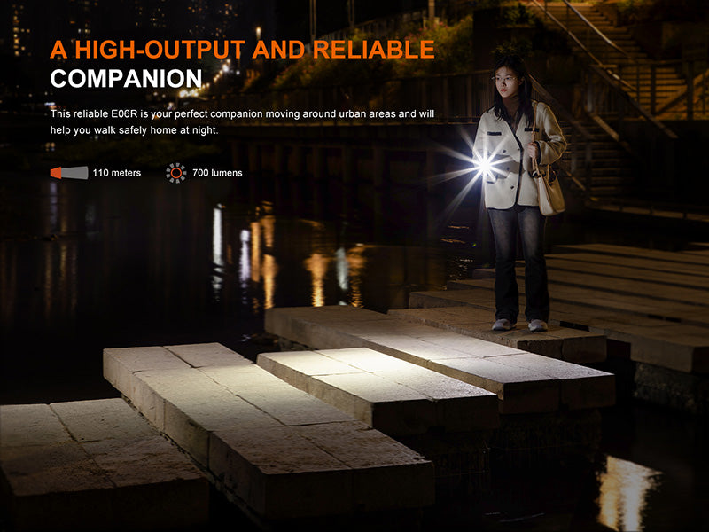 Lampe Torche Fenix E06R 700 Lumens - 3 en 1 - Multifonction - USB-C Rechargeable - NYCTALOPE