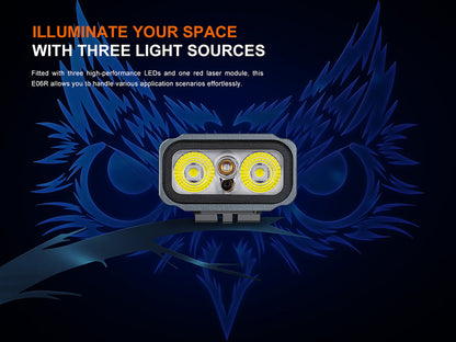 Lampe Torche Fenix E06R 700 Lumens - 3 en 1 - Multifonction - USB-C Rechargeable - NYCTALOPE