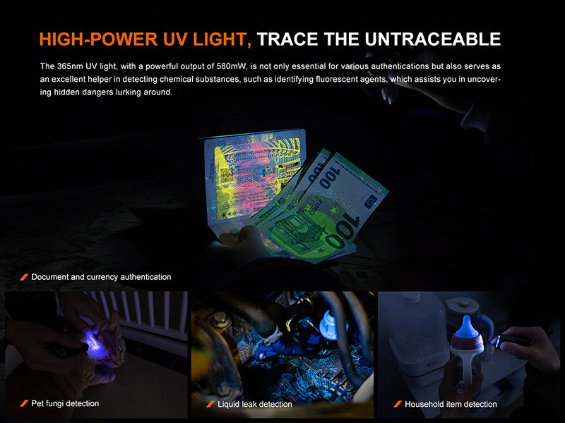 Lampe Torche Fenix E06R 700 Lumens - 3 en 1 - Multifonction - USB-C Rechargeable - NYCTALOPE