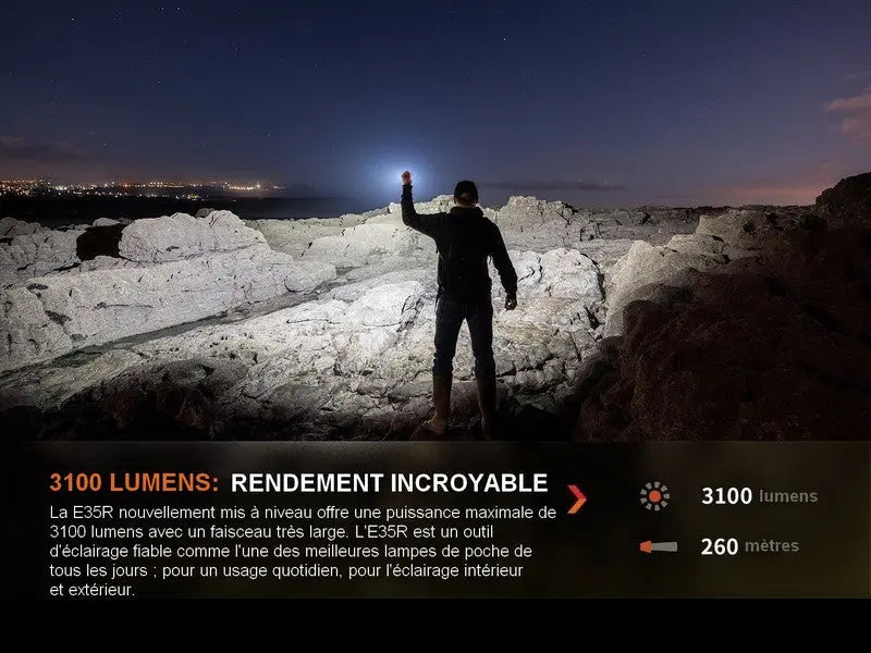 Lampe Torche Fenix E35R – 3100 Lumens - NYCTALOPE
