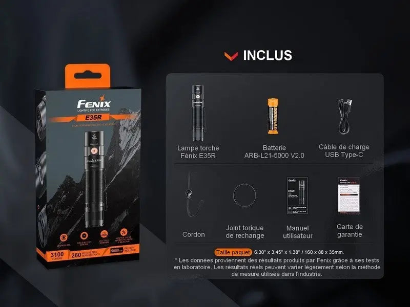 Lampe Torche Fenix E35R – 3100 Lumens - NYCTALOPE