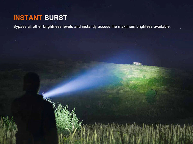 Lampe Torche Fenix HT18R V2.0 - 3700 Lumens - Portée extrême 1100 mètres - Double interrupteur latéral  NYCTALOPE  