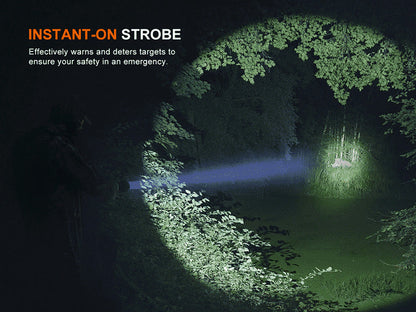 Lampe Torche Fenix HT18R V2.0 - 3700 Lumens - Portée extrême 1100 mètres - Double interrupteur latéral  NYCTALOPE  