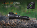 Lampe Torche Fenix HT18R V2.0 - 3700 Lumens - Lampe longue portée 1100 mètres - Double interrupteur latéral  NYCTALOPE  