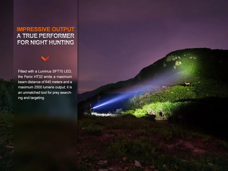 Lampe Torche Fenix HT32 – 2500 Lumens - Longue portée  NYCTALOPE  
