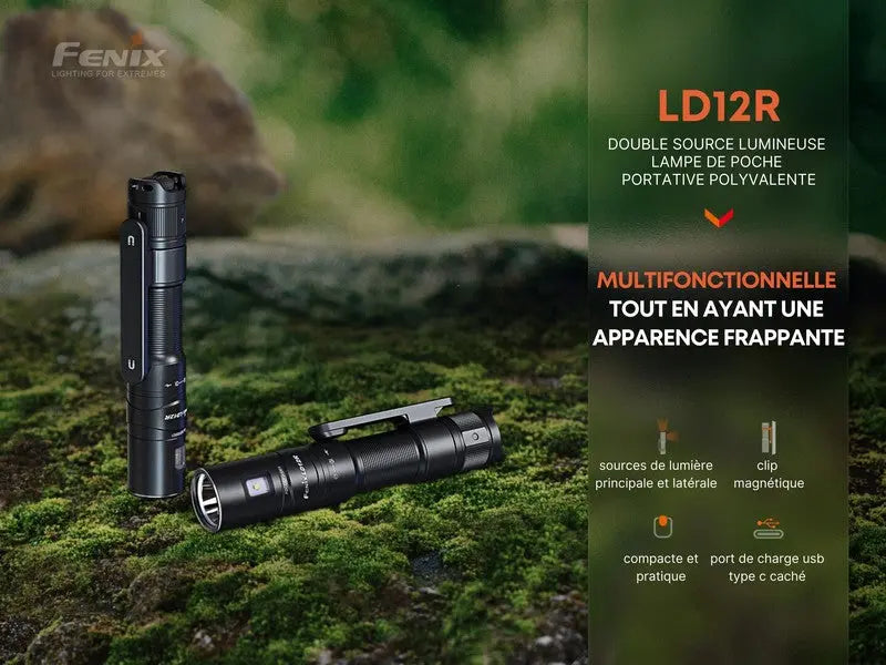 Lampe Torche Fenix LD12R - 600 Lumens - rechargeable  NYCTALOPE  