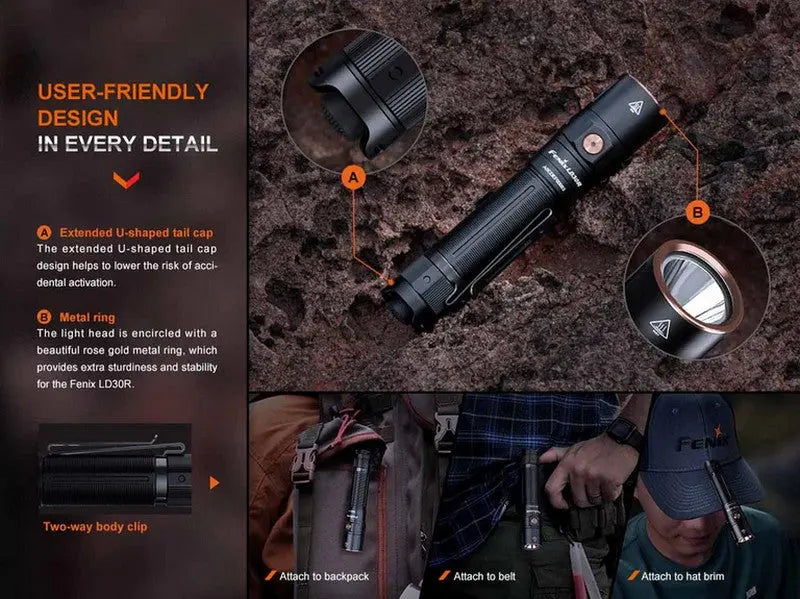 Lampe Torche Fenix LD30R - 1700Lumens - Compacte rechargeable  NYCTALOPE  