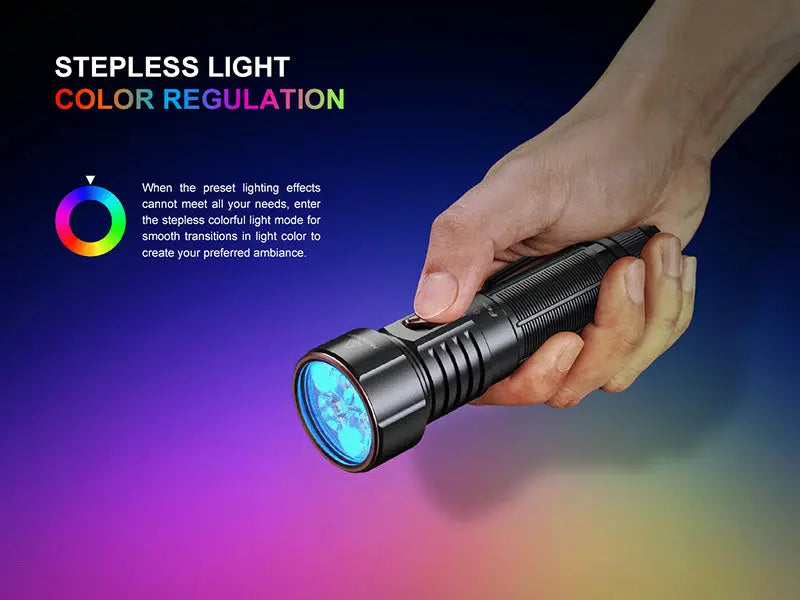 Lampe Torche Fenix LD36R 3600 Lumens - Éclairage Multicolore - Rechargeable USB-C - NYCTALOPE