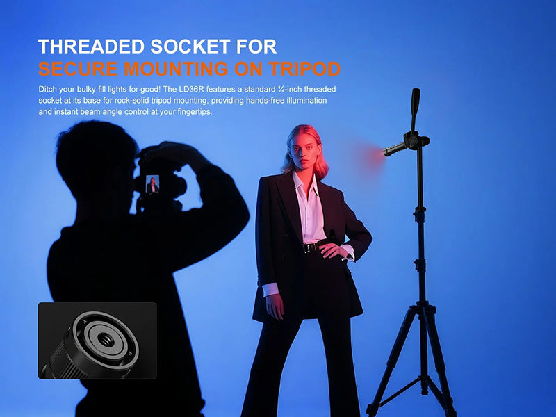 Lampe Torche Fenix LD36R 3600 Lumens - Éclairage Multicolore - Rechargeable USB-C - NYCTALOPE