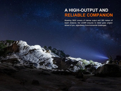 Lampe Torche Fenix LD36R 3600 Lumens - Éclairage Multicolore - Rechargeable USB-C - NYCTALOPE