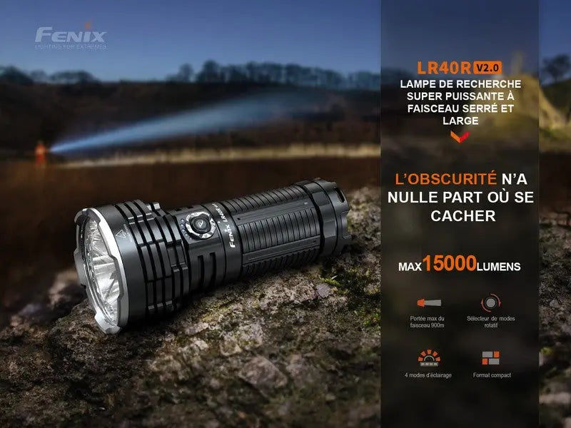 Lampe Torche Fenix LR40R V2.0 – 15000 Lumens - Rechargeable  NYCTALOPE  
