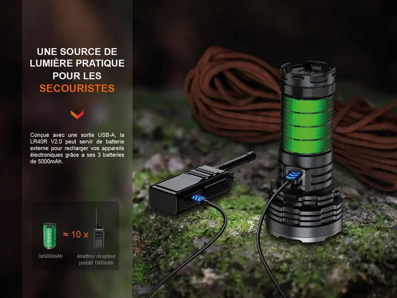 Lampe Torche Fenix LR40R V2.0 – 15000 Lumens - Rechargeable  NYCTALOPE  