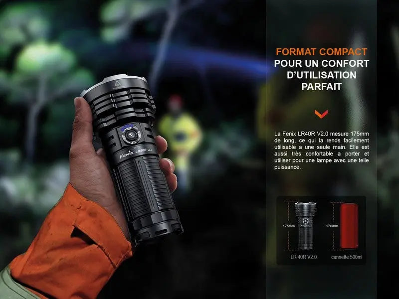 Lampe Torche Fenix LR40R V2.0 – 15000 Lumens - Rechargeable  NYCTALOPE  
