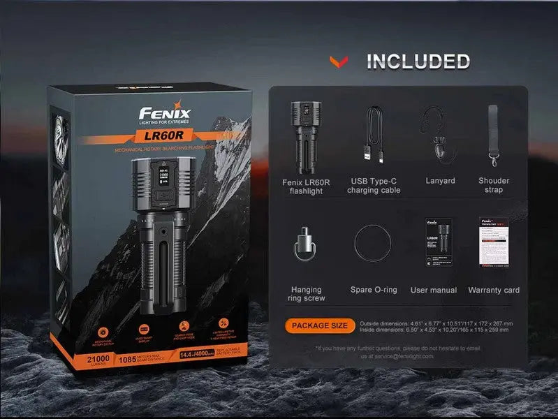 Lampe Torche Fenix LR60R - 21000 lumens - rechargeable fonction powerbank  NYCTALOPE  
