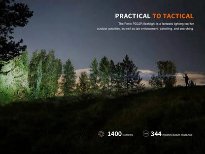 Lampe Torche Fenix PD32R - 1400Lumens - rechargeable batterie 18650 3400 mAh incluse - NYCTALOPE