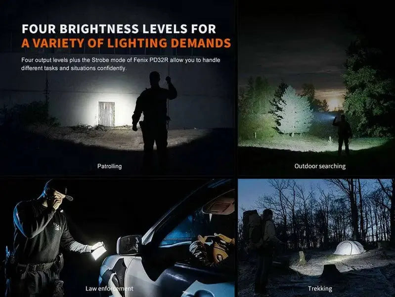 Lampe Torche Fenix PD32R - 1400Lumens - rechargeable batterie 18650 3400 mAh incluse - NYCTALOPE