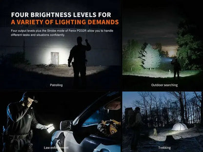 Lampe Torche Fenix PD32R - 1400Lumens - rechargeable batterie 18650 3400 mAh incluse - NYCTALOPE